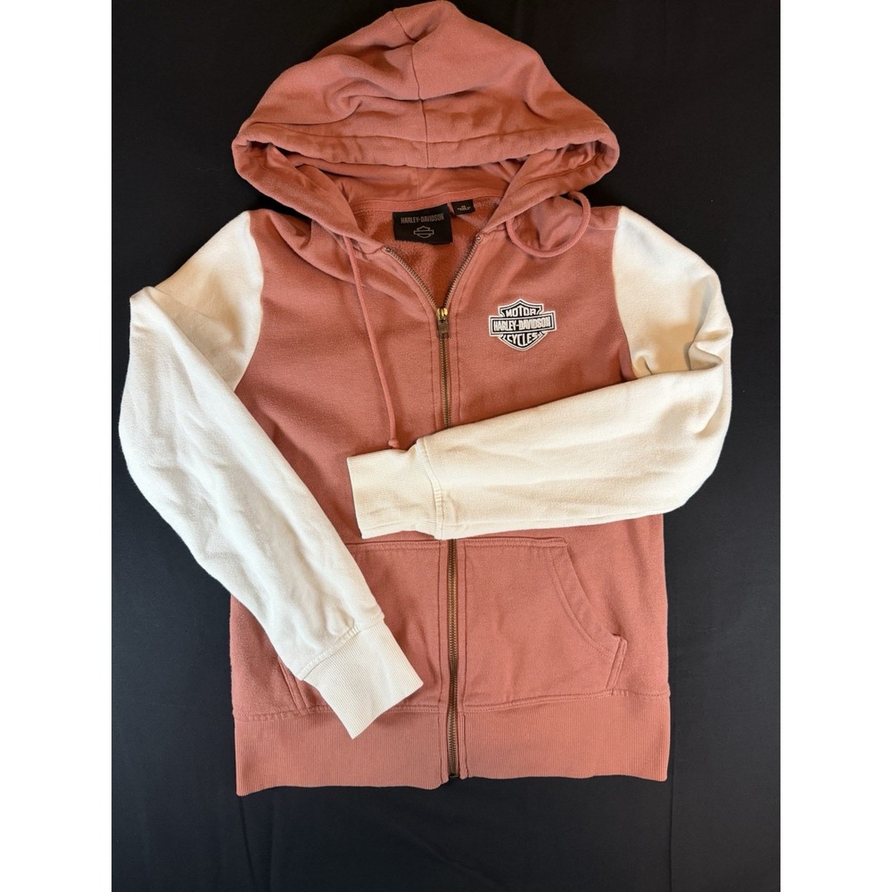 Pink / White Women's Harley Davidson Zip Jacket, X-Small